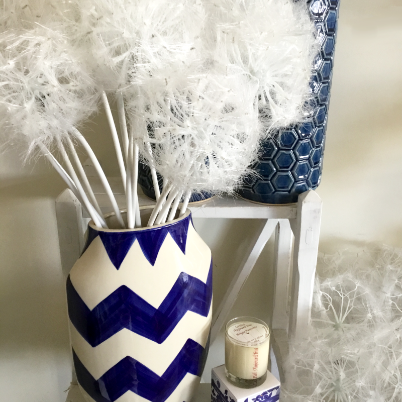 Bougie Boite Packaging Flower Bleu