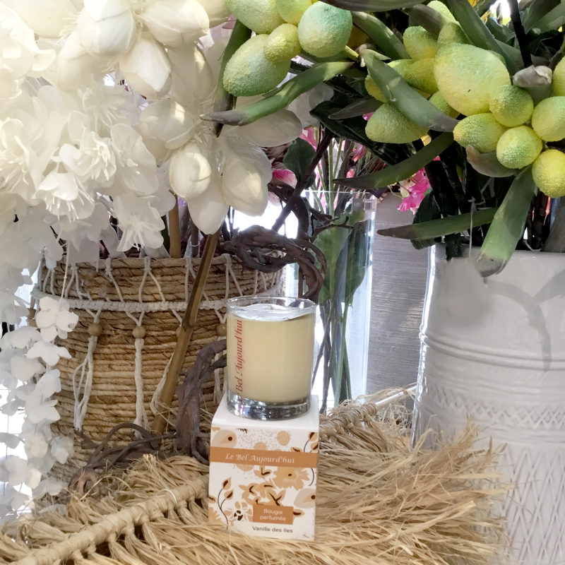 Bougie Boite Packaging Flower Beige