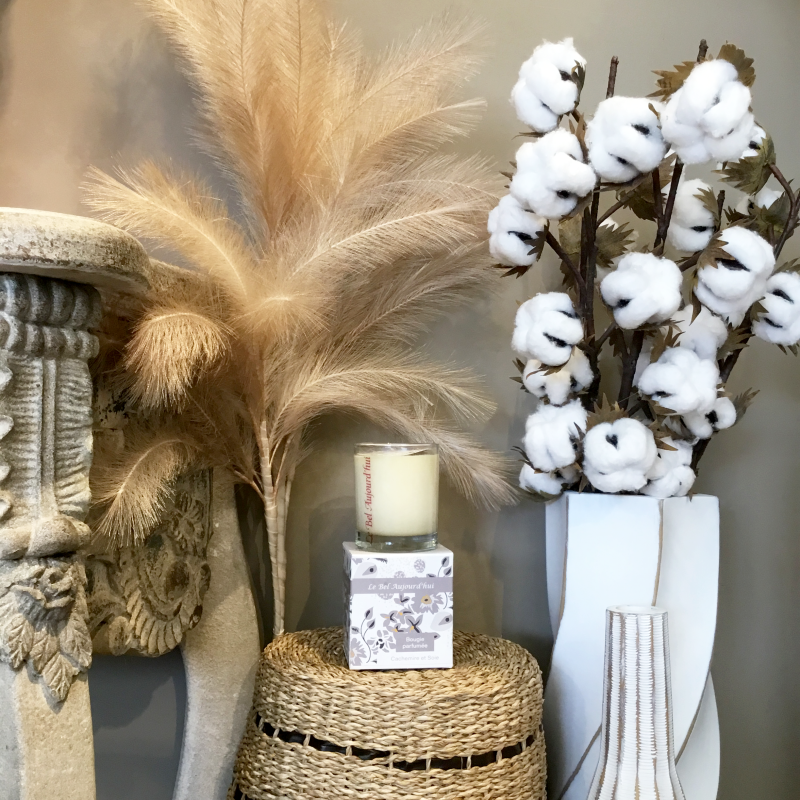 Bougie Boite Packaging Flower Gris