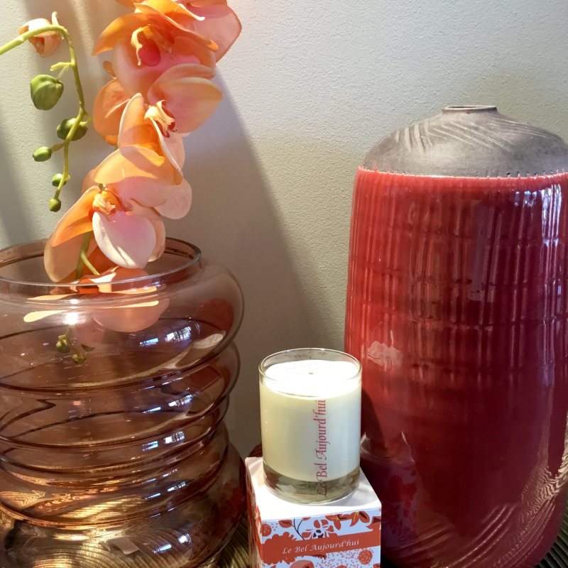 Bougie Boite Packaging Flower Orange