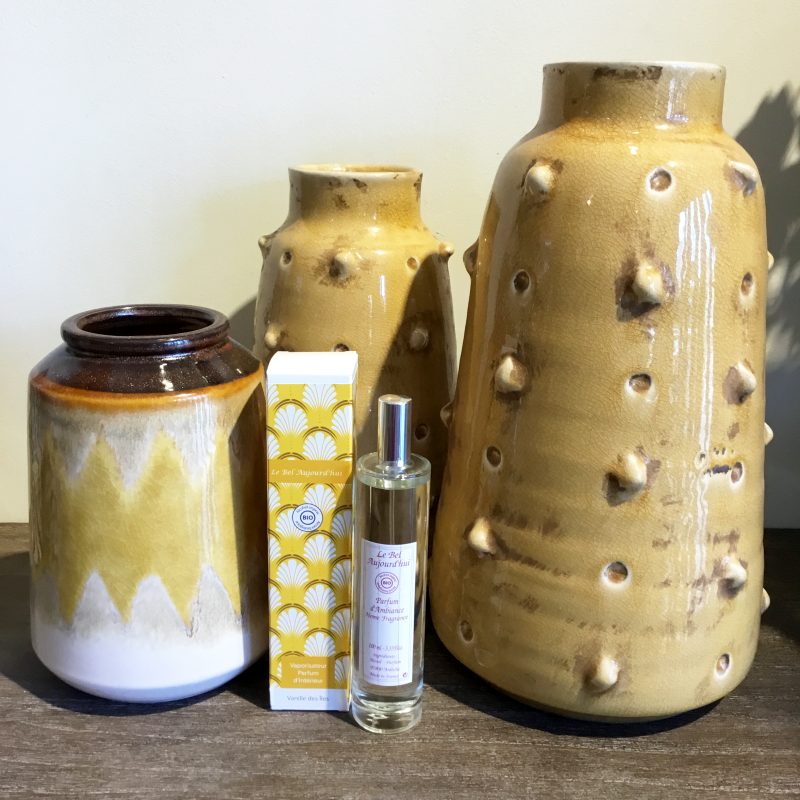 Spray d'Ambiance Boite Packaging Design Moutarde